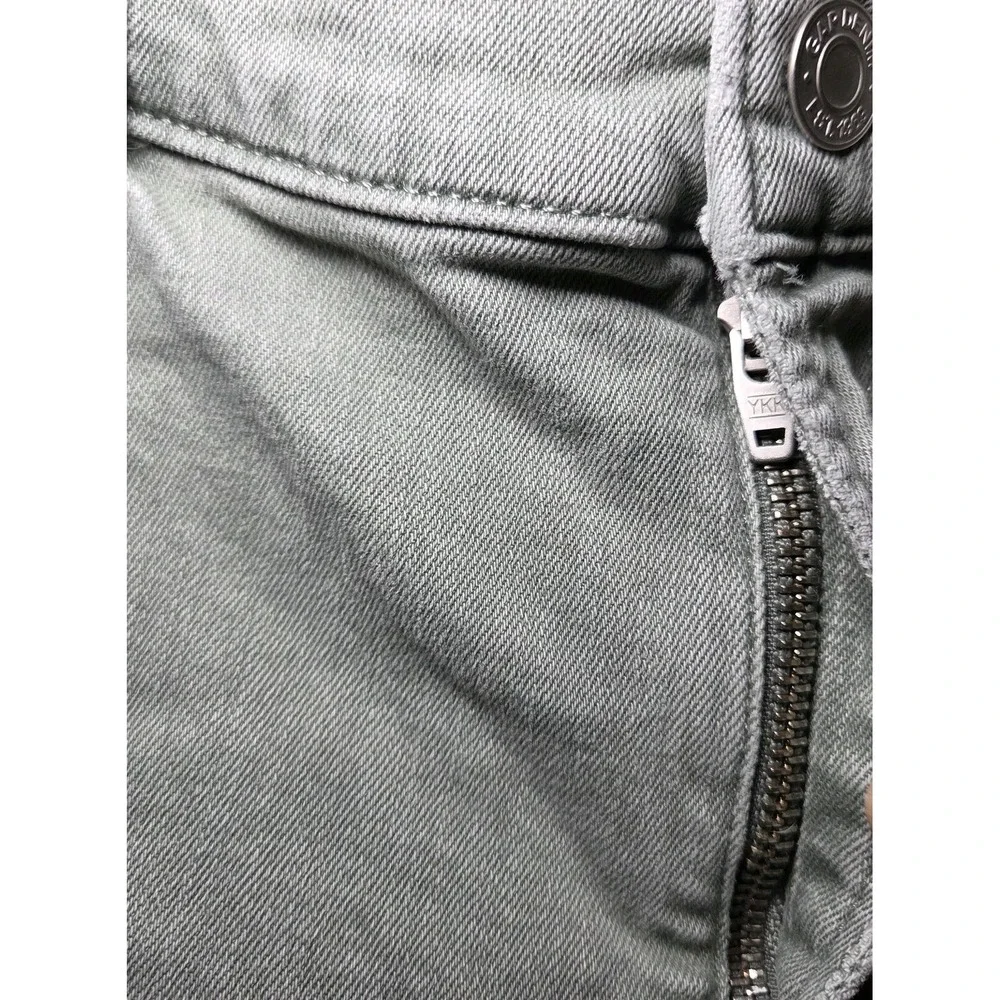 GAP Girlfriend Jeans Women's‎ 32 Regular Green Stretch Denim Mid Rise Straight